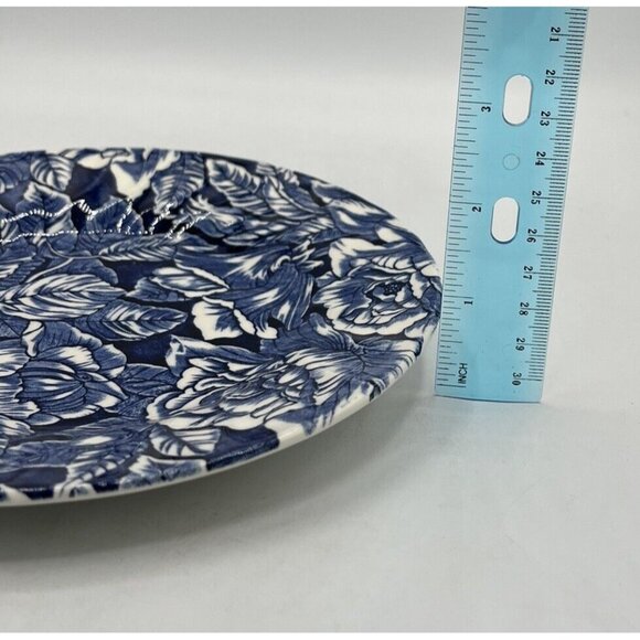 Churchill Blue Floral Cabbage Rose Bread Dessert Plate England 7.75" Replacement - Picture 6 of 7